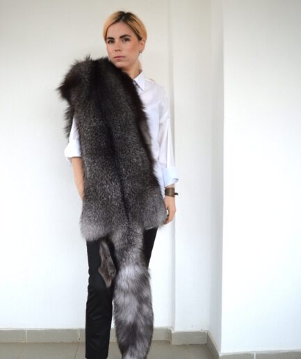 Genuine frost fox fur pelt, super supple and lavish as a fur stole or raw material for DIY crafts. frost fur skin, luxury fur gift.