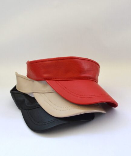 Genuine leather cap, black tennis leather hat, visors leather jockey in colours, leather visor hat for him, real leather pelt, gift for him.