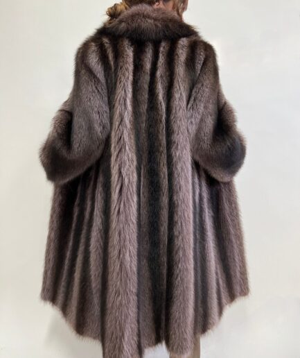 Real grey raccoon fur coat with big collar, natural grey cross full length godet ,plus size super warm supple and affordable luxury fur gift
