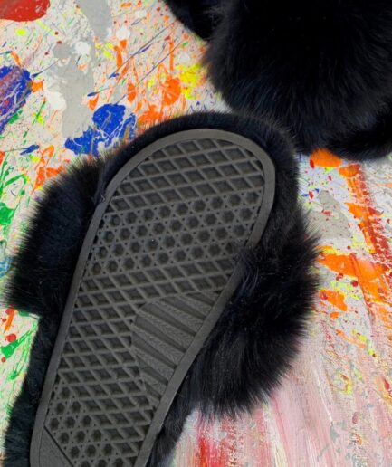 Real Fur Slides in pink mink full skin rubber Fur slippon, supple mink fur flip flop sandals, luxury fur gift.