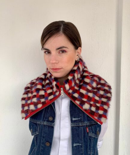 Real mink fur cowl,infinity fur scarf in pixelated mink technique, two way zipped loop mink scarf, fabulous and one of a kind luxury gift.